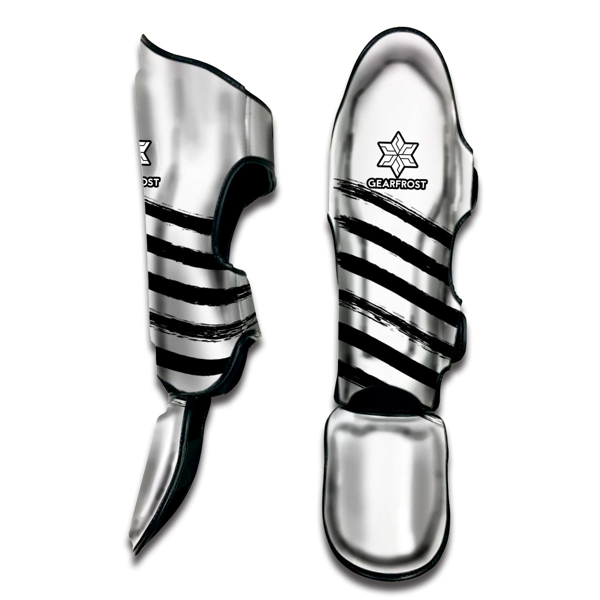 White And Black American Flag Print Muay Thai Shin Guard