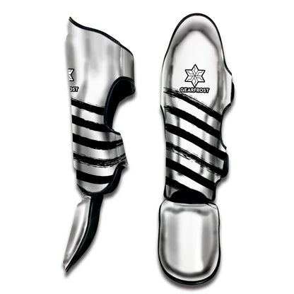 White And Black American Flag Print Muay Thai Shin Guard