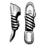 White And Black American Flag Print Muay Thai Shin Guard