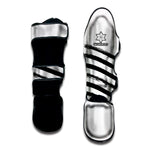 White And Black American Flag Print Muay Thai Shin Guard