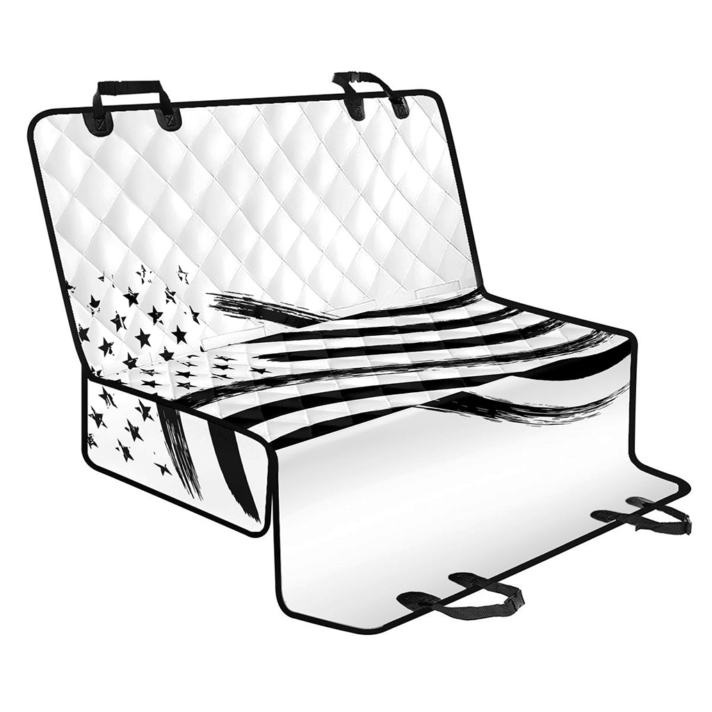 White And Black American Flag Print Pet Car Back Seat Cover