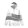 White And Black American Flag Print Pullover Hoodie
