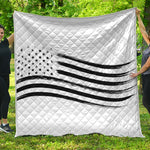 White And Black American Flag Print Quilt