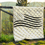 White And Black American Flag Print Quilt