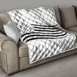 White And Black American Flag Print Quilt