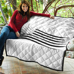 White And Black American Flag Print Quilt