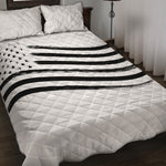 White And Black American Flag Print Quilt Bed Set