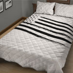 White And Black American Flag Print Quilt Bed Set