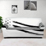 White And Black American Flag Print Sofa Cover