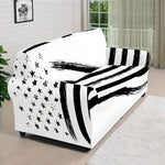 White And Black American Flag Print Sofa Cover