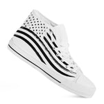 White And Black American Flag Print White High Top Shoes