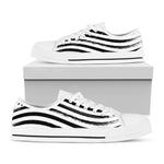 White And Black American Flag Print White Low Top Shoes