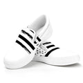 White And Black American Flag Print White Slip On Sneakers