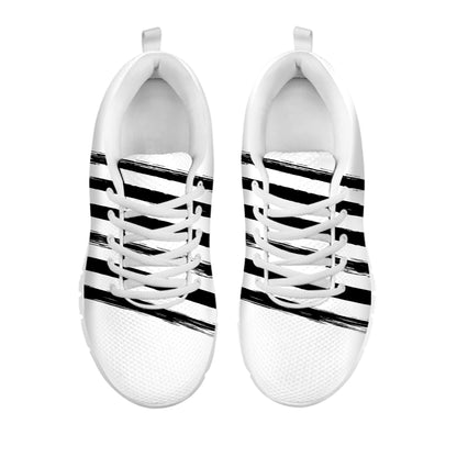 White And Black American Flag Print White Sneakers