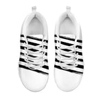 White And Black American Flag Print White Sneakers