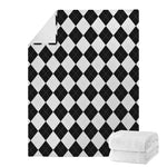 White And Black Argyle Pattern Print Blanket