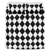 White And Black Argyle Pattern Print Duvet Cover Bedding Set