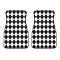 White And Black Argyle Pattern Print Front Car Floor Mats