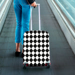 White And Black Argyle Pattern Print Luggage Cover