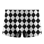 White And Black Argyle Pattern Print Men's Boxer Briefs