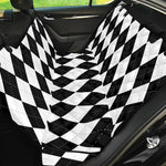 White And Black Argyle Pattern Print Pet Car Back Seat Cover