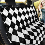 White And Black Argyle Pattern Print Pet Car Back Seat Cover
