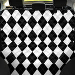 White And Black Argyle Pattern Print Pet Car Back Seat Cover