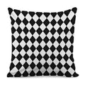 White And Black Argyle Pattern Print Pillow Cover