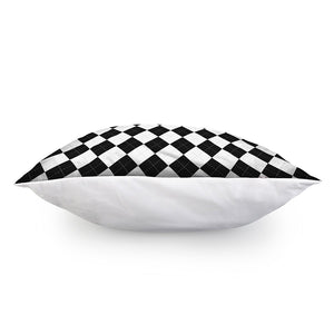 White And Black Argyle Pattern Print Pillow Cover