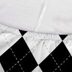 White And Black Argyle Pattern Print Sofa Cover