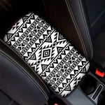 White And Black Aztec Pattern Print Car Center Console Cover