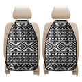 White And Black Aztec Pattern Print Car Seat Organizers