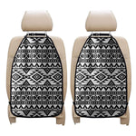 White And Black Aztec Pattern Print Car Seat Organizers