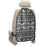 White And Black Aztec Pattern Print Car Seat Organizers