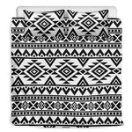 White And Black Aztec Pattern Print Duvet Cover Bedding Set