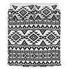 White And Black Aztec Pattern Print Duvet Cover Bedding Set