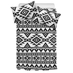 White And Black Aztec Pattern Print Duvet Cover Bedding Set