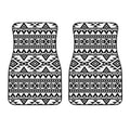 White And Black Aztec Pattern Print Front Car Floor Mats