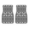 White And Black Aztec Pattern Print Front Car Floor Mats