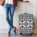 White And Black Aztec Pattern Print Luggage Cover