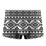 White And Black Aztec Pattern Print Men's Boxer Briefs