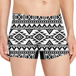 White And Black Aztec Pattern Print Men's Boxer Briefs