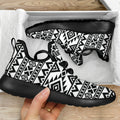 White And Black Aztec Pattern Print Mesh Knit Shoes