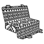White And Black Aztec Pattern Print Pet Car Back Seat Cover