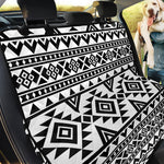 White And Black Aztec Pattern Print Pet Car Back Seat Cover