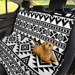 White And Black Aztec Pattern Print Pet Car Back Seat Cover