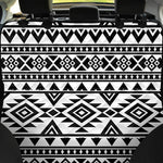 White And Black Aztec Pattern Print Pet Car Back Seat Cover