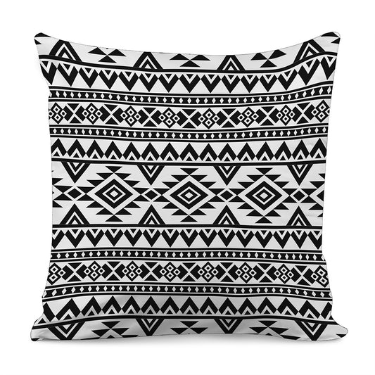 White And Black Aztec Pattern Print Pillow Cover