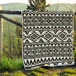 White And Black Aztec Pattern Print Quilt