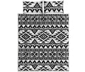 White And Black Aztec Pattern Print Quilt Bed Set